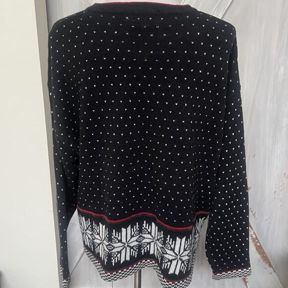 Koret Vintage Christmas Cardigan Sweater size Medium Fair Isle Snowflake Granny - Picture 3 of 12